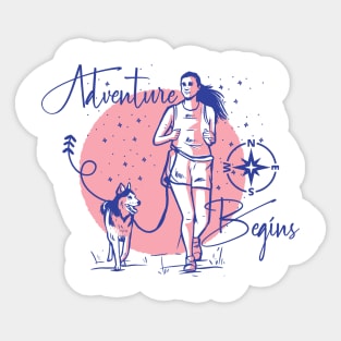 Walk With A Dog Sticker